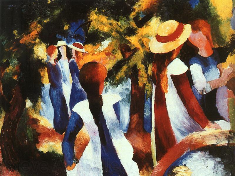 August Macke Girls Under Trees